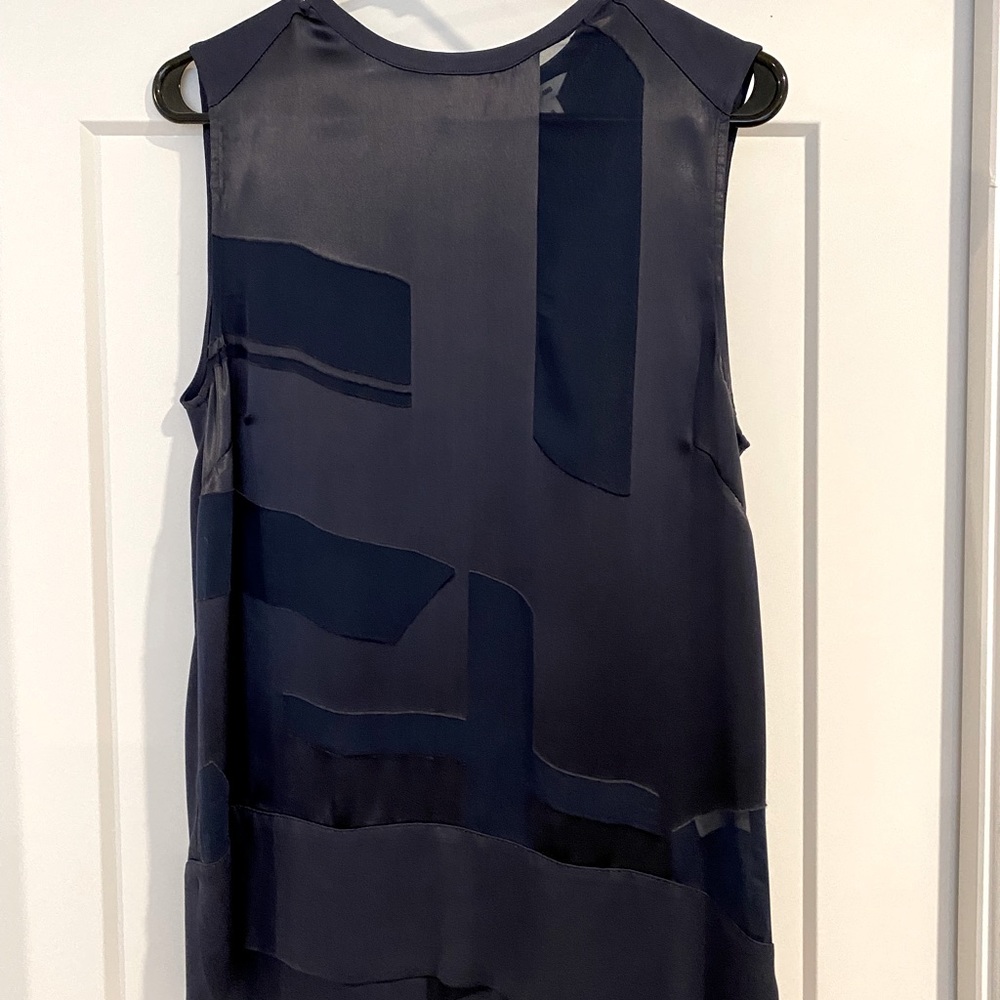 Helmut Lang silk top - navy blue size small